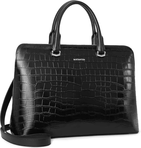 Miniatura 10 de BOSTANTEN Maletín de cuero para mujer de 15.6 pulgadas, bolso de hombro para laptop, oficina, trabajo, bolso cruzado