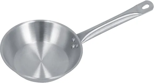 Sartén de acero inoxidable, sartén de una sola manija, utensilios de cocina de inducción, ideal para cocinar en casa y chef profesional (7.874 x