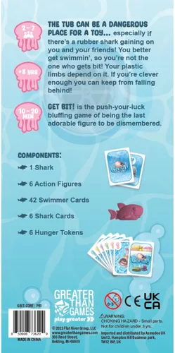 Miniatura 2 de Greater Than Games Get Bit Juego de cartas familiares Juego de fiesta para adultos y familia Escapa del tiburón 3 a 6 jugadores A partir
