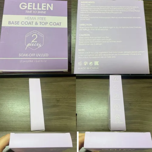 Miniatura 9 de GELLEN 20 ml de gel base y capa superior, capa superior brillante libre de hema y capa base para esmalte de uñas de gel, esmalte de uñas