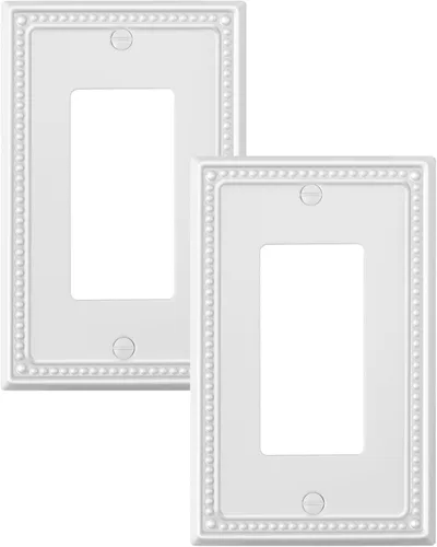Miniatura 34 de Paquete de 4 placas de cubierta para interruptor de luz de palanca individual, cubiertas decorativas de perlas, placa de pared de metal almendra
