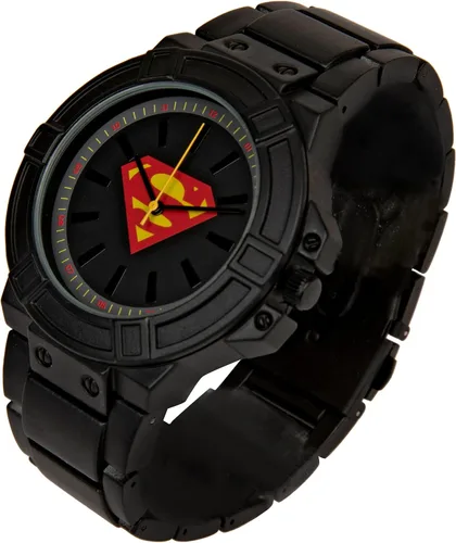 Miniatura 2 de Accutime Watch DC Comics Superman Classic Symbol - Cara de reloj con correa de metal negra, (no especificada), Negro