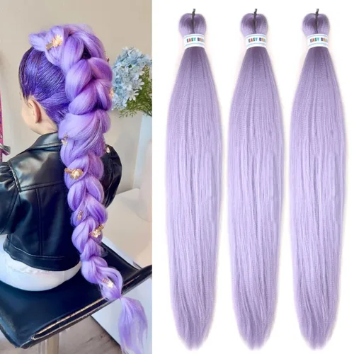 Miniatura 142 de Cabello estirado de fibra Kanekalon para trenzar con cabello humano, color oro rosado, 30 pulgadas