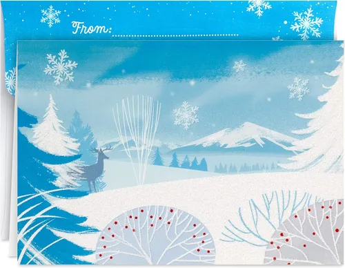 Miniatura 8 de Hallmark Tarjetas de festividades en caja (Felicitaciones de temporada con copos de nieve, 40 tarjetas de festividad con sobres)