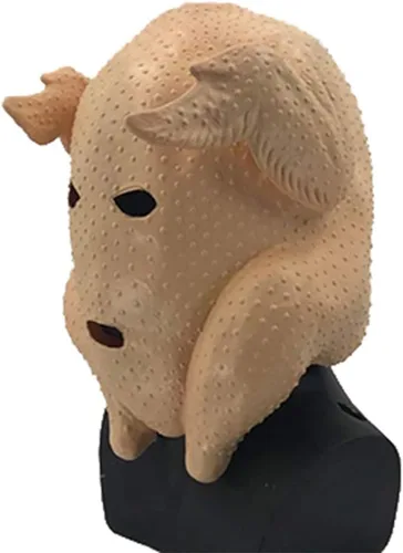 HENGYUTOYMASK Máscara realista de látex de cabeza completa, disfraz de pavo para Halloween, fiesta de Acción de Gracias
