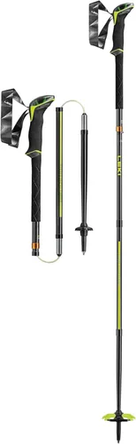 LEKI Sherpa FX.One - Bastones de senderismo ligeros y plegables de carbono para esquí de fondo, senderismo y montañismo