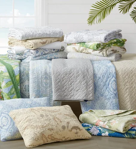 Miniatura 12 de Tommy Bahama - Juego de colcha tamaño Queen, ropa de cama reversible de algodón con fundas a juego, juego de ropa de cama transpirable para todas