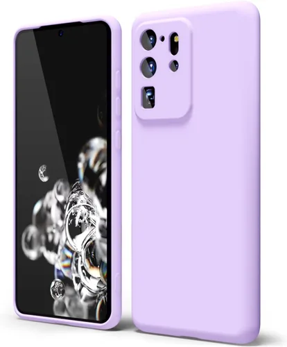 oakxco Funda para teléfono Samsung Galaxy S20 Ultra de silicona líquida, linda funda delgada y fina de goma suave TPU lisa y suave de gel para Lila