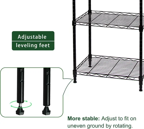 Miniatura 6 de Estantería ajustable de 6 alambres, estante de almacenamiento de pie para lavandería, baño, cocina, despensa, armario