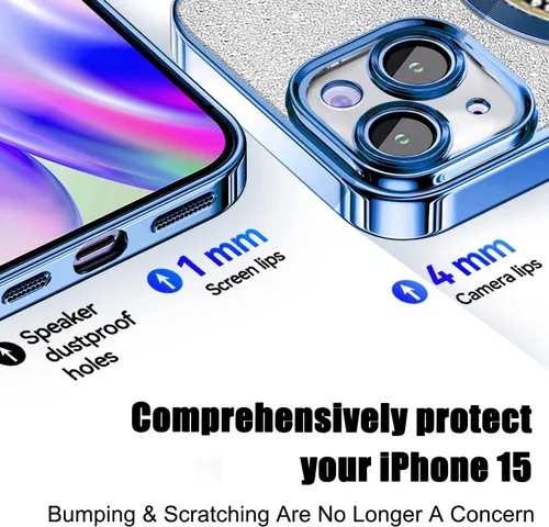 Miniatura 323 de Misscase Funda magnética con purpurina para iPhone 11 compatible con MagSafe, protección completa, delgada, a prueba de golpes, antiarañazos