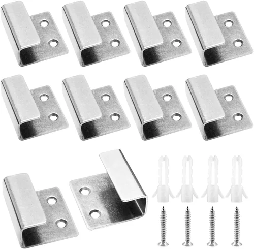 Miniatura 8 de Luomorgo 10 Piezas Colgador de Pared para Exhibición de Azulejos, Ganchos de Soportes de Montaje en Pared de Acero Inoxidable, Colgador de Azulejos
