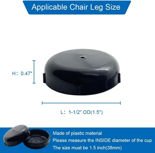 Miniatura 2 de Protector deslizante de silla de hierro forjado para muebles de patio, patas de mesa, patas de mesa, 1-1/2 pulgadas de diámetro, accesorios