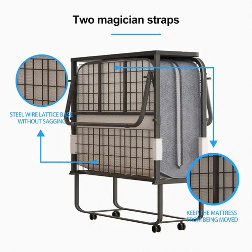 Miniatura 7 de PUREMIND Cama plegable con colchón de 5 pulgadas para adultos, cama plegable de 75 x 38 pulgadas con bolsa a prueba de polvo y marco de metal, camas