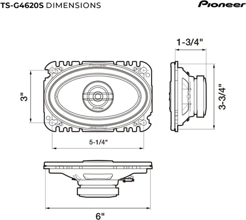 Miniatura 6 de Pioneer ts-g4620s G-Series 4" x 6" 200-watt de 2 Vías altavoces coaxiales 8.30 in. x 6,90 in. x 2.60 en.