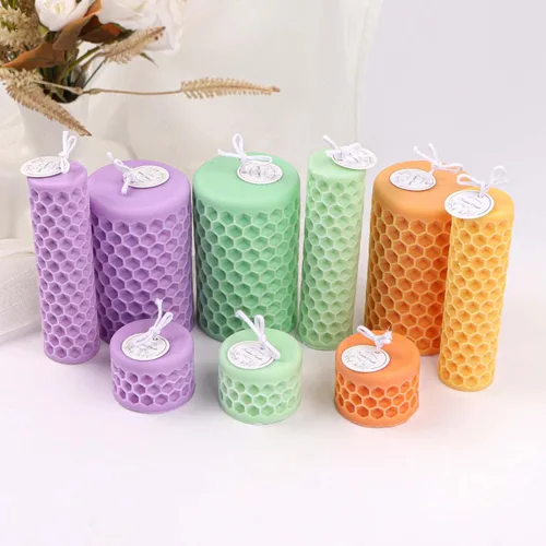 Miniatura 3 de Grainrain Molde de vela de colmena 3D Molde de jabón de panal de silicona Molde de cera de vela para fabricación de velas (SXY042)
