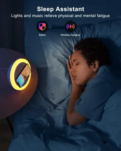 Miniatura 3 de Swarmir Altavoz Bluetooth con luces, altavoz de carga inalámbrica, las mejores ideas de regalo de cumpleaños para adolescentes, aplicable