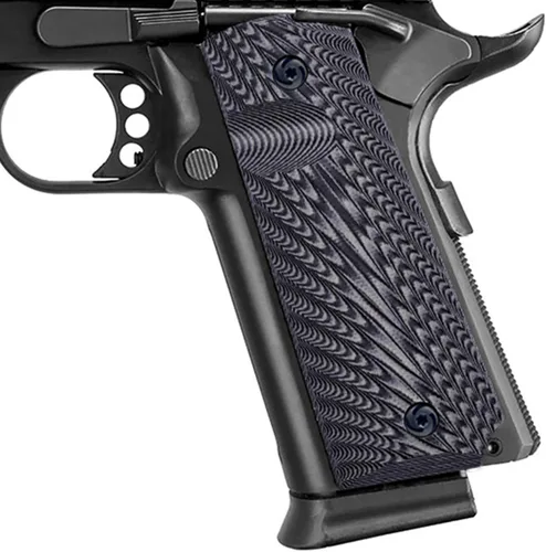 Guuun 1911 Empuñaduras de Tamaño Completo para Gobierno/Comandante, G10, Corte de Seguridad Ambi, Textura Starburst Agresiva