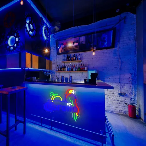 Miniatura 6 de Coron Letrero de Neón de Loro Luces de Neón para Decoración de Bar, Luces de Cerveza de Palmera Letrero de Neón LED Regulable Letreros Luminosos