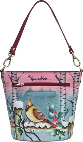 Miniatura 2 de Anuschka Hobo alto de cuero genuino pintado a mano para mujer