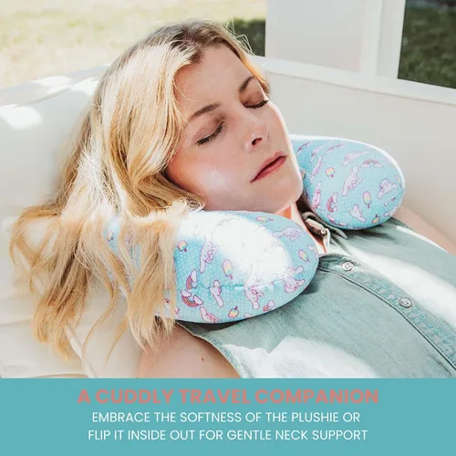 Miniatura 5 de Sanrio Cinnamoroll - Almohada cervical reversible y felpa para adultos, esenciales de viaje para un apoyo extra cómodo en aviones, automóviles