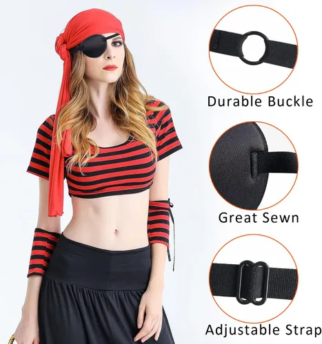Miniatura 3 de 2 parches oculares ajustables para tratar la ambliopía u ojo vago, válidos para el ojo derecho o izquierdo, color negro