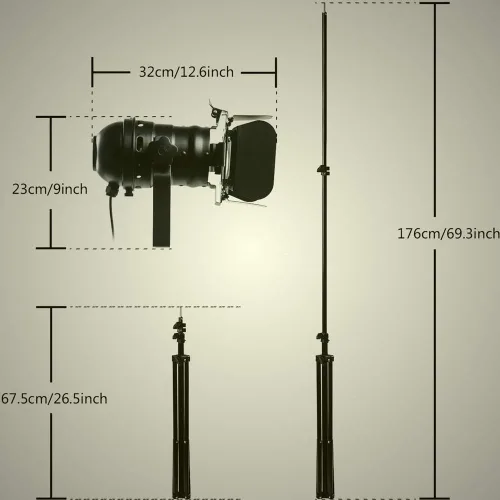 Miniatura 7 de Trípode retro vintage industrial negro ajustable lámpara de pie luz de estacionamiento, cable de 16.4 ft con interruptor de pie, luz