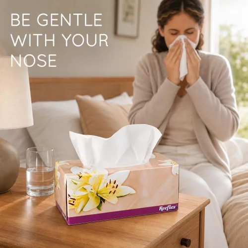 Miniatura 8 de Reeflex Pañuelos faciales, tejido facial suave de 2 capas, 3 cajas, 230 hojas por caja (690 hojas en total), cajas de pañuelos suaves y duraderas a