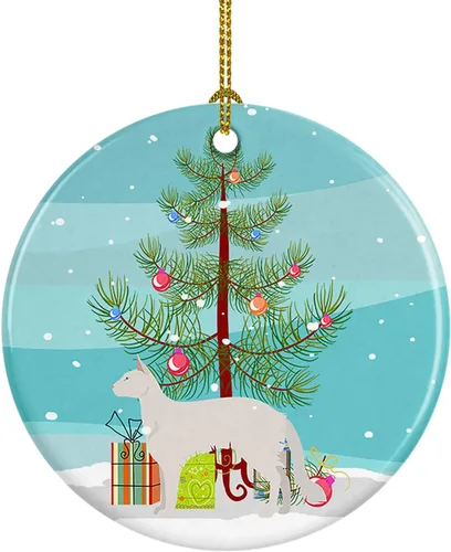 Miniatura 14 de Caroline's Treasures Adorno de cerámica con texto en inglés "Merry Christmas" para colgar en el árbol de Navidad, decoración para el hogar, Navidad