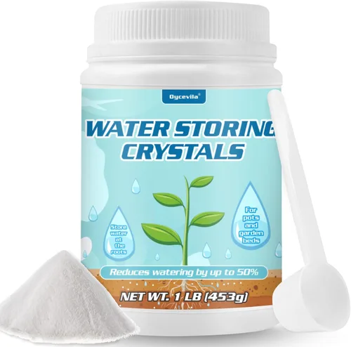 Cristales de almacenamiento de agua de 1 libra para plantas con cuchara, gel de agua que resuelve problemas de riego excesivo y sequía, mantiene el
