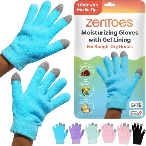 Miniatura 11 de ZenToes Guantes Hidratantes para Manos Secas, Gel Infundido con Aceite de Semilla de Jojoba, Aceite de Oliva y Vitamina E, Hidratante Nocturno