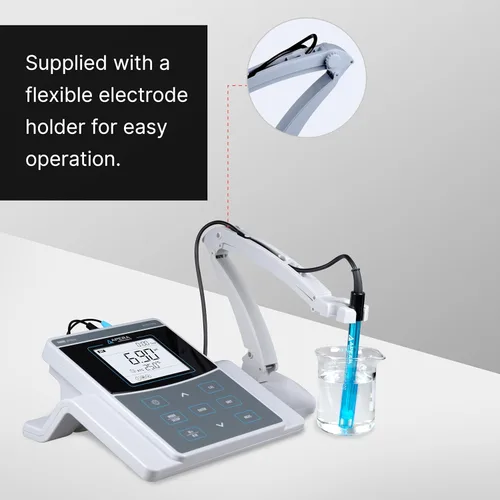 Miniatura 3 de Apera Instruments Kit de medidor de pH de sobremesa de laboratorio AI521 PH800, precisión de pH 0.01, gestión de datos GLP (salida USB), conector BNC