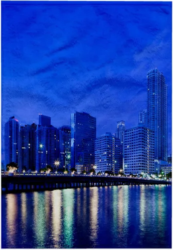 Miniatura 8 de 3dRose USA, Florida, Miami, City Skyline from Brickell Key, Dawn. 22x30 Bath Hand Pool Towel