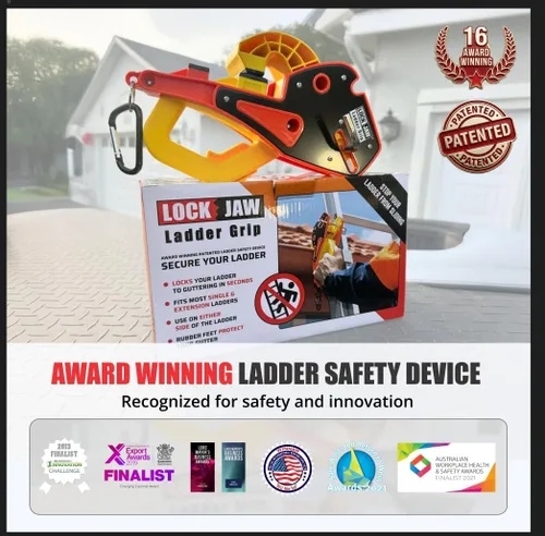 Miniatura 9 de Lock Jaw - Gancho estabilizador de escalera de techo para canalón, separación en 5 segundos con seguridad de bloqueo deslizante, evita que