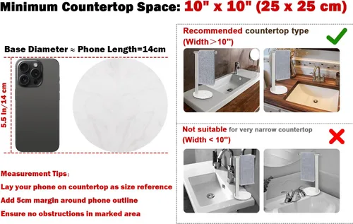 Miniatura 2 de Soporte para toallas de mano para baño, toallero de mano en forma de L, toallero de cocina, organizador de encimera, material de acero inoxidable