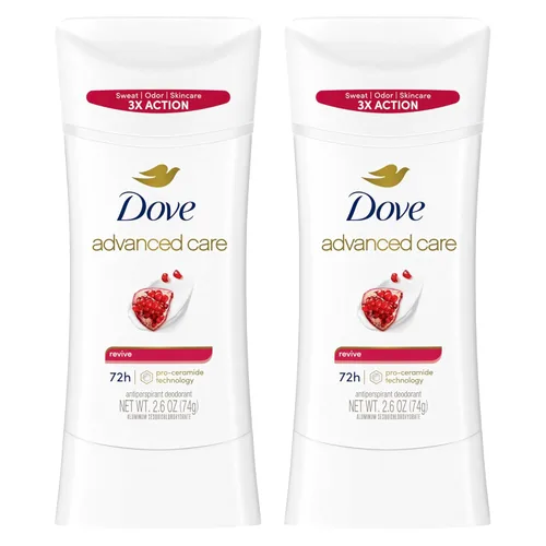 Miniatura 11 de Dove Advanced Care - Desodorante antitranspirante para mujer, Paquete doble Revive, 72 horas de protección contra el sudor y el olor, 2.6 onzas