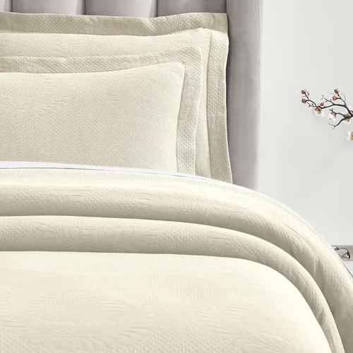 Miniatura 35 de Superior Juego de colcha de algodón con diseño de flor de lis, mantas cálidas, ropa de cama para todas las estaciones, decoración de dormitorio