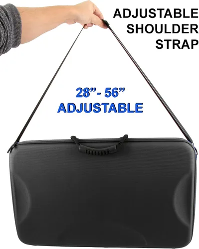 Miniatura 5 de CASEMATIX Funda de viaje para controlador de DJ compatible con Hercules Inpulse 500 - Funda rígida para mezclador de DJ con correa