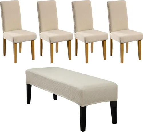 Miniatura 29 de HAOYONG Funda para Silla de Comedor con Estampado, Funda Desmontable Lavable para Silla Parsons, Protector de Asiento Desmontable para Comedor, 15
