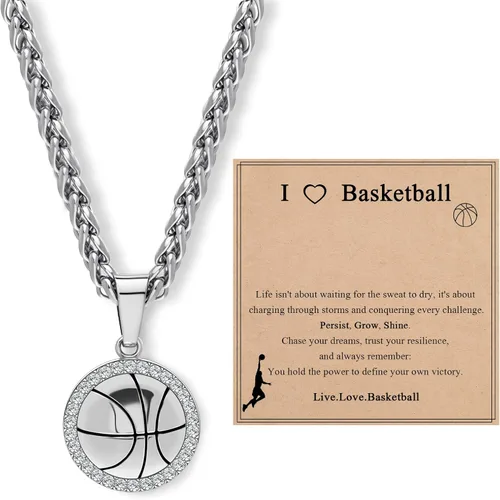 Miniatura 14 de Collar con colgante deportivo para hombres, mujeres, adolescentes, fútbol, baloncesto, béisbol, fútbol, deportes, regalos para fanáticos del