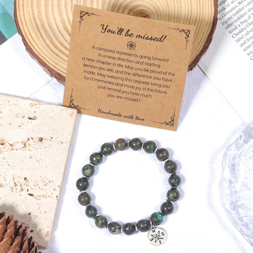 Miniatura 4 de Long tiantian Regalos de jubilación para compañeras de trabajo, pulsera de brújula de piedra natural para despedida, despedida de despedida