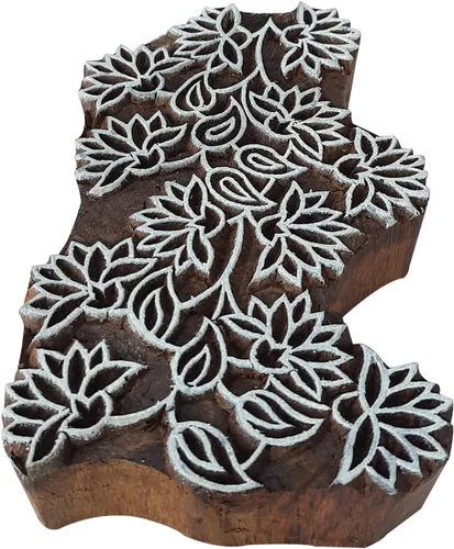 Miniatura 8 de Sello de madera de arcilla Patrón de árbol grande Bloque de impresión grande