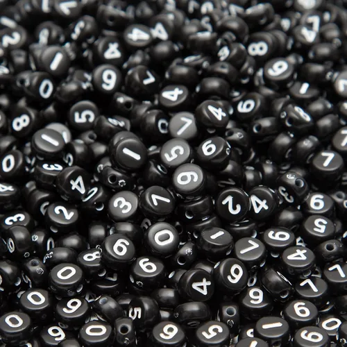 Miniatura 6 de 1000 cuentas de números acrílicos redondos, cuentas redondas de números de 0.16 x 0.27 pulgadas, cuentas de números mixtos, para joyería, pulseras