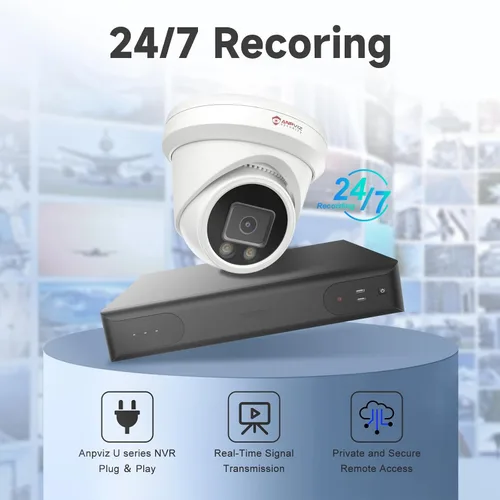 Miniatura 6 de Anpviz Cámara IP PoE de 12MP para exteriores, cámara IP de seguridad de torreta gran angular de 110° para vigilancia del hogar, visión nocturna a