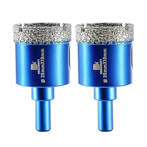 Miniatura 6 de Juego de brocas de diamante seco, BRSCHNITT 1 1/4 Pulgadas (32mm) Sierra de agujero de diamante con vástago redondo para azulejos de porcelana