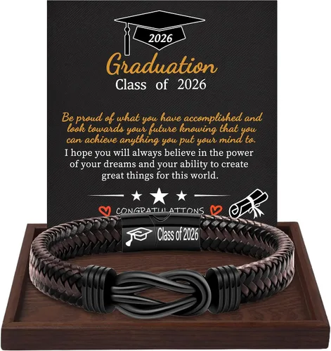 Miniatura 24 de Regalos inspiradores para hombres, pulseras con código morse, pulseras para hombre, regalos de graduación para él, Día del Padre, pulsera de cuero