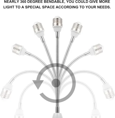Miniatura 4 de Extensor de enchufe de luz flexible E27/Extensor de bombilla ajustable para accesorios de iluminación del hogar/Soporte de enchufe de luz LED, etc.