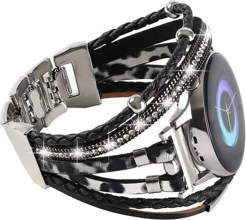 Correas de cuero elegantes compatibles con Samsung Galaxy Watch 7 6 5 4 1.575 in 1.732 in/Watch 6 4 Classic Band 1.654 in 1.811 in 1.693 in 1.850