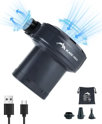 Bomba de aire portátil para inflables, bomba de aire eléctrica de 6 kPa con batería de 4000 mAh recargable por USB, desinflado rápido para colchón