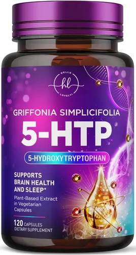 Miniatura 10 de Suplemento 5-HTP de 200 mg – Extra Strength 5HTP de Griffonia Simplicifolia – Apoya el sueño reparador, calma natural y salud cerebral – 5