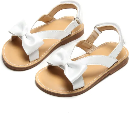 Miniatura 7 de Felix Flora Sandalias para niña pequeña - Zapatos de vestir para niña con punta abierta zapatos planos de verano para niños pequeños